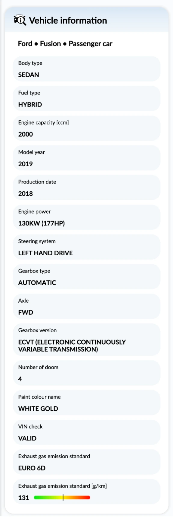 autoDNA Vehicle History Report - information about vehicle